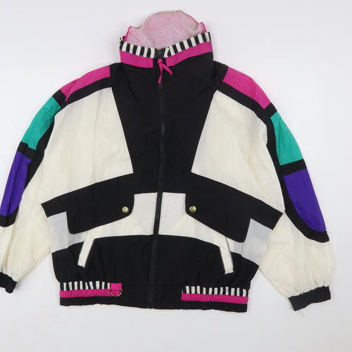 River Edge Women’s Multicoloured 80s Nylon Windbreaker Jacket M