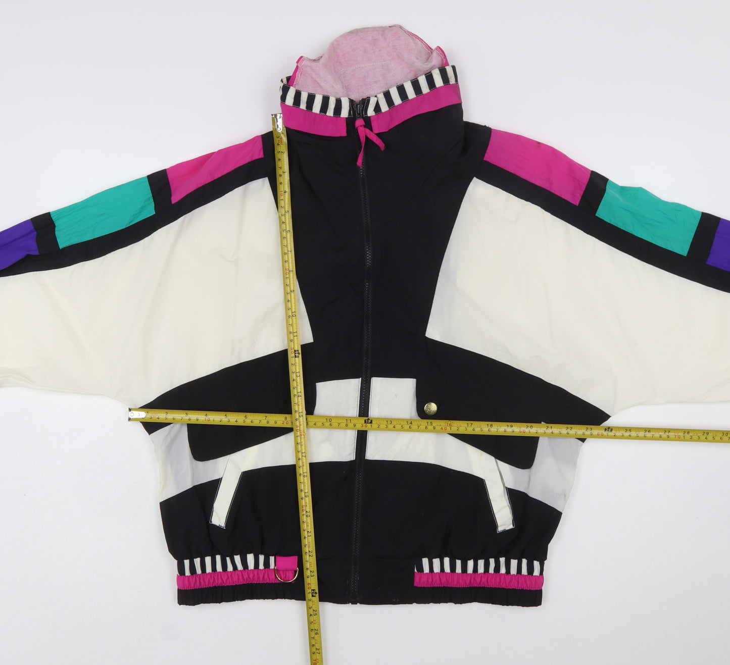 River Edge Women’s Multicoloured 80s Nylon Windbreaker Jacket M
