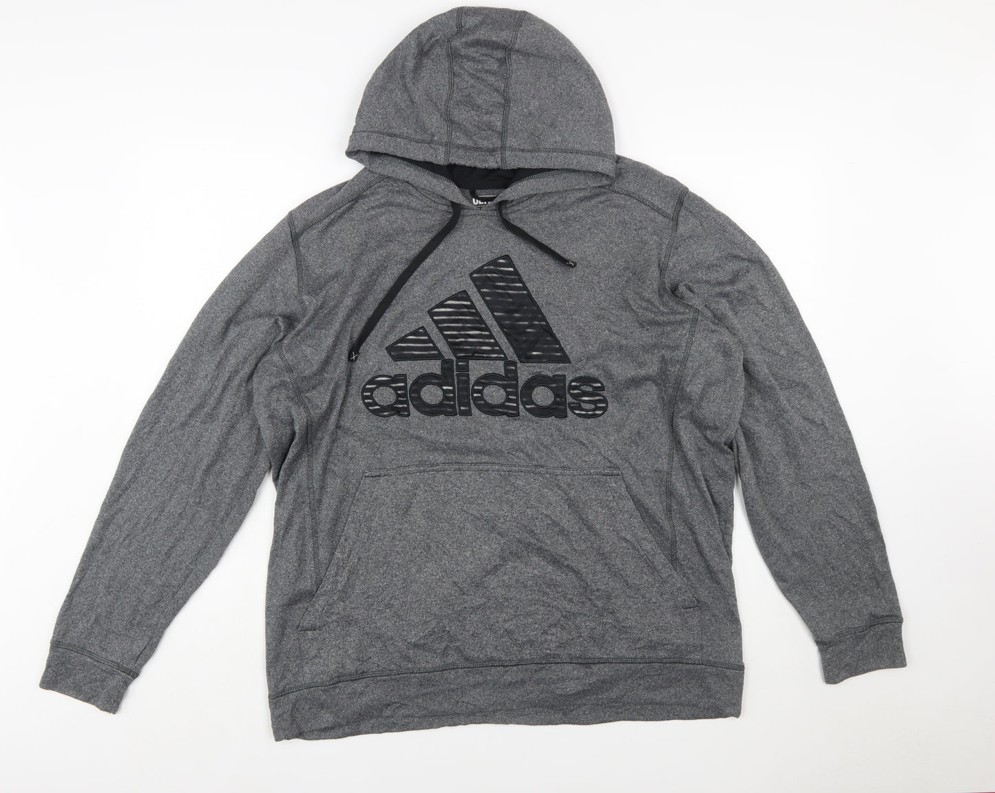 Adidas Men’s Grey 2XL Pullover Hoodie Sports Fleece Sweatshirt