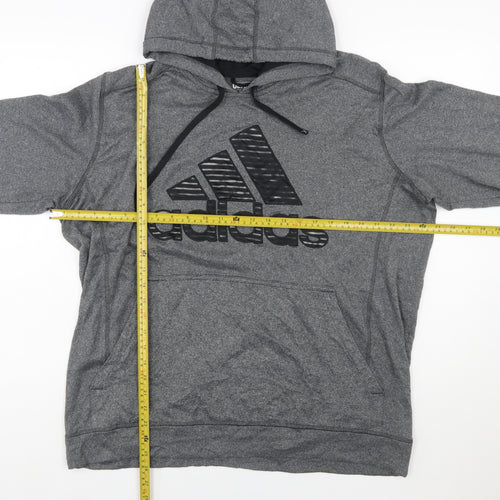 Adidas Men’s Grey 2XL Pullover Hoodie Sports Fleece Sweatshirt