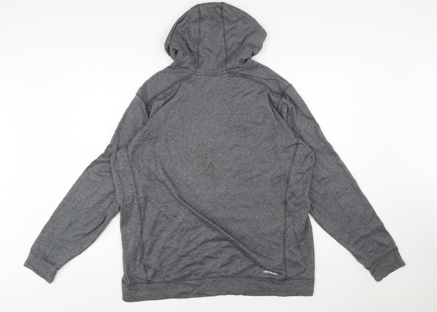 Adidas Men’s Grey 2XL Pullover Hoodie Sports Fleece Sweatshirt