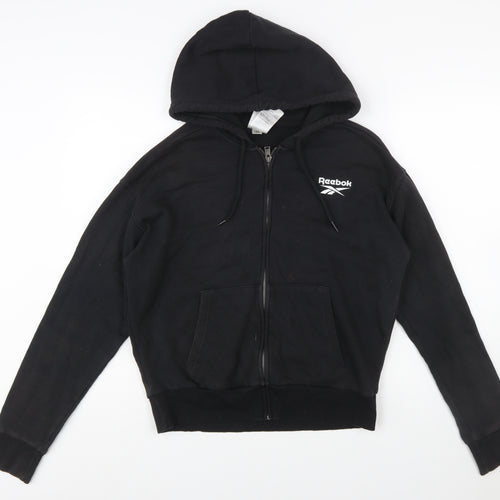 Reebok Womens Black Full Zip Hoodie Medium Hooded Sweatshirt