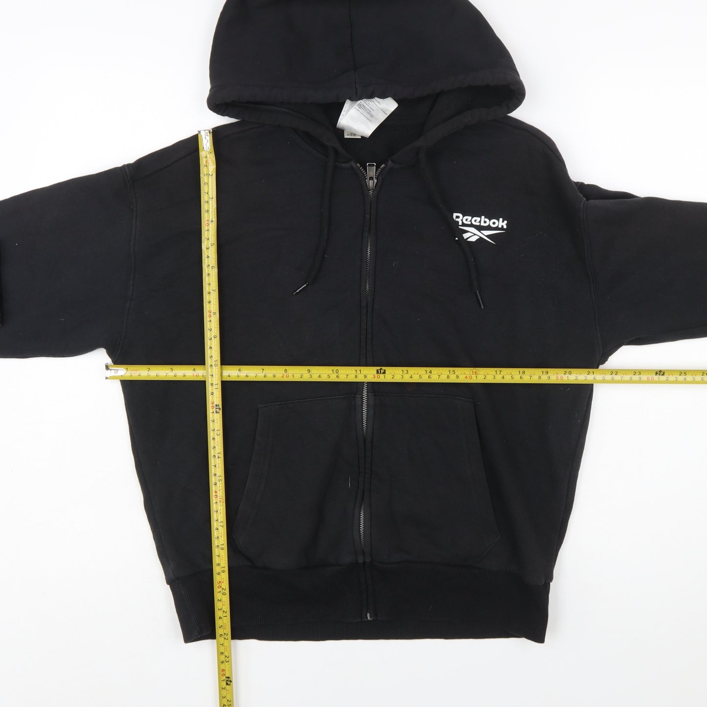 Reebok Womens Black Full Zip Hoodie Medium Hooded Sweatshirt
