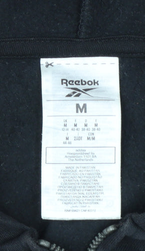 Reebok Womens Black Full Zip Hoodie Medium Hooded Sweatshirt