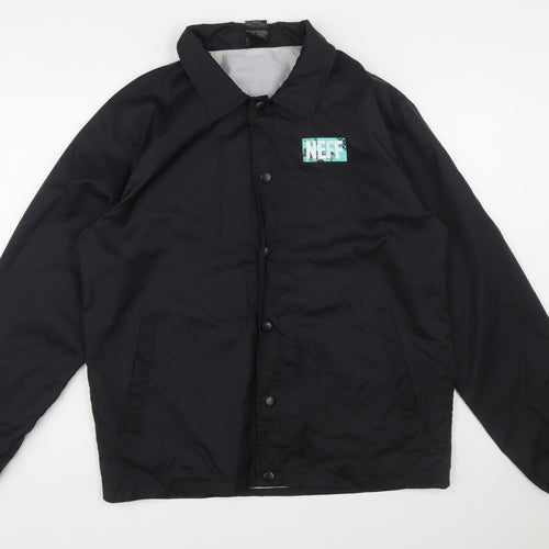 Neff Disney Men's Black L Coach Jacket Collared Lightweight Nylon