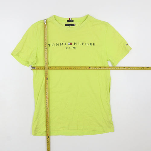 Tommy Hilfiger Boys Yellow Organic Cotton Logo T-Shirt Size 164