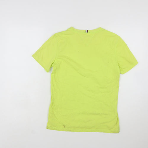 Tommy Hilfiger Boys Yellow Organic Cotton Logo T-Shirt Size 164