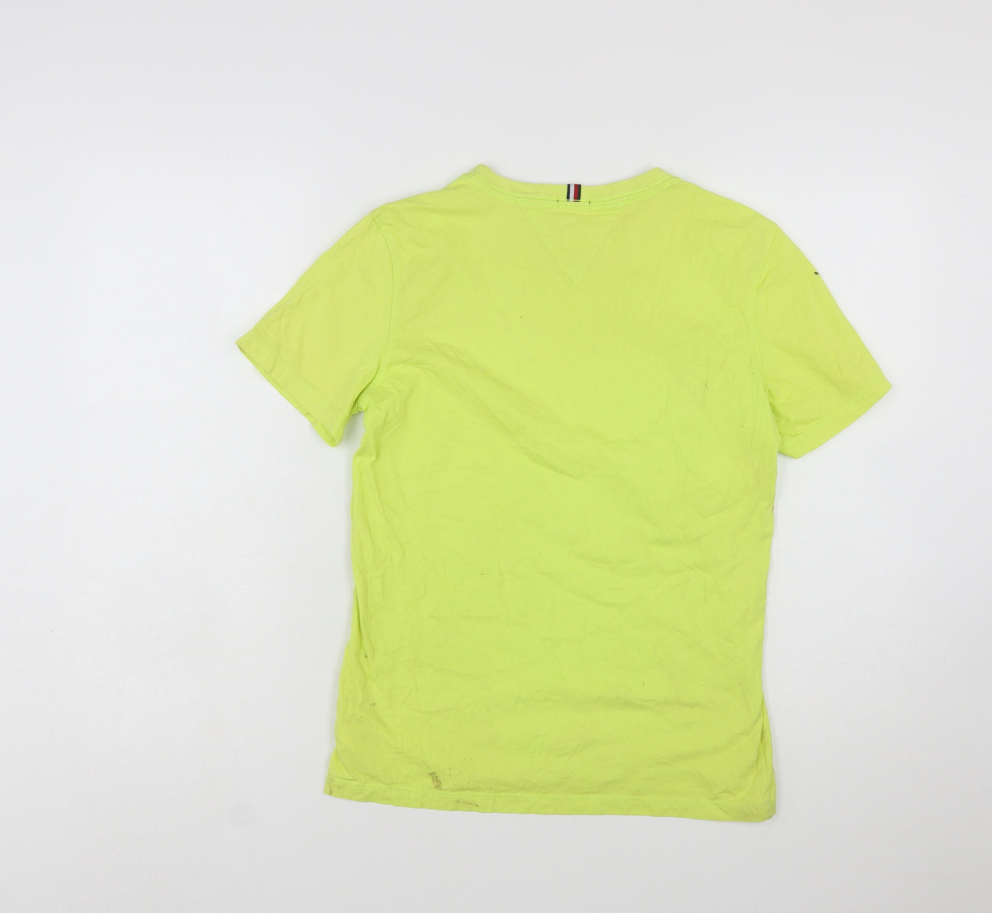 Tommy Hilfiger Boys Yellow Organic Cotton Logo T-Shirt Size 164