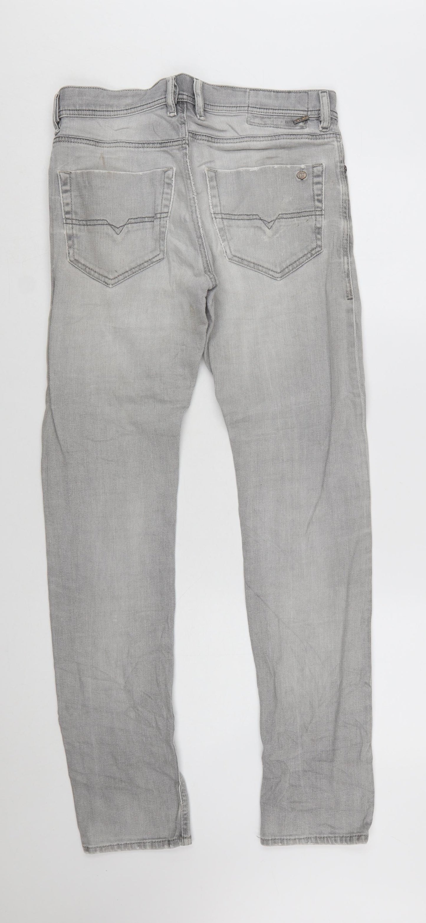 Diesel Industry Men's Grey Slim Fit Straight Leg Jeans Size 29