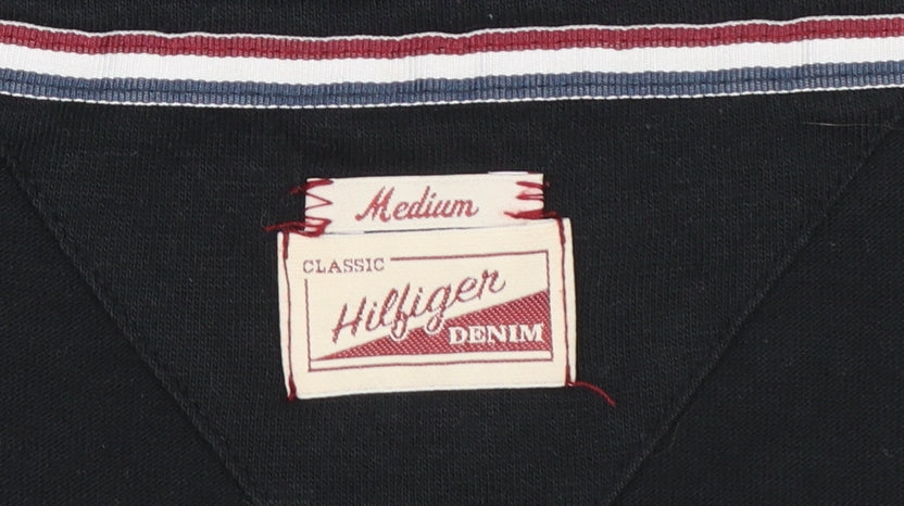 Tommy Hilfiger Women Black Basic Slim Fit Cotton T-Shirt M