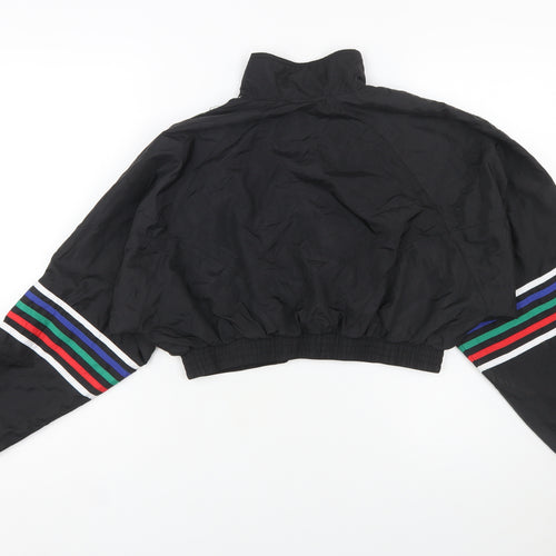Forever 21 Women’s Black Cropped Bomber Jacket M Sports Retro Style