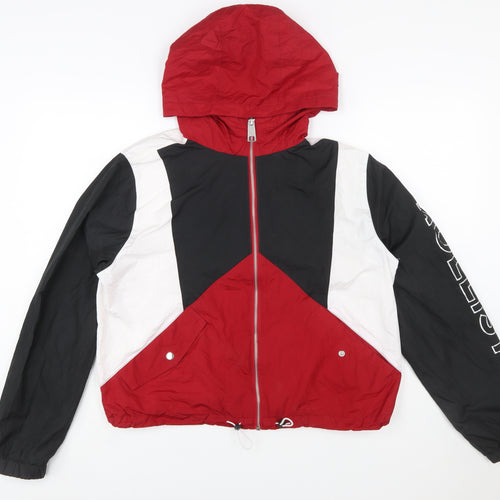 Hollister Women Multicoloured L Windbreaker Jacket Hooded Logo Zip
