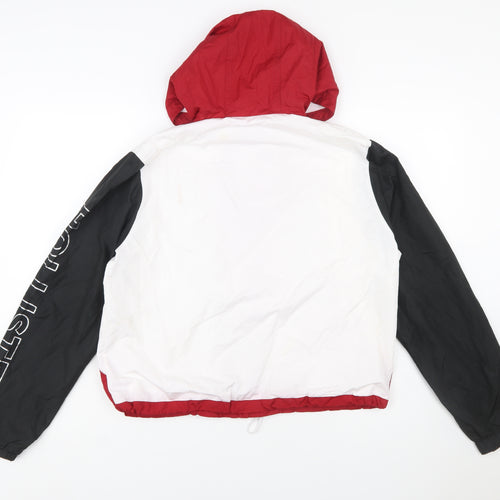 Hollister Women Multicoloured L Windbreaker Jacket Hooded Logo Zip