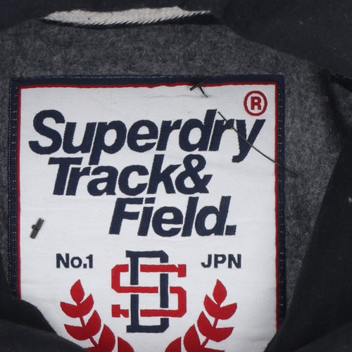 Superdry Women Black Hoodie Small Pullover Athletic Print