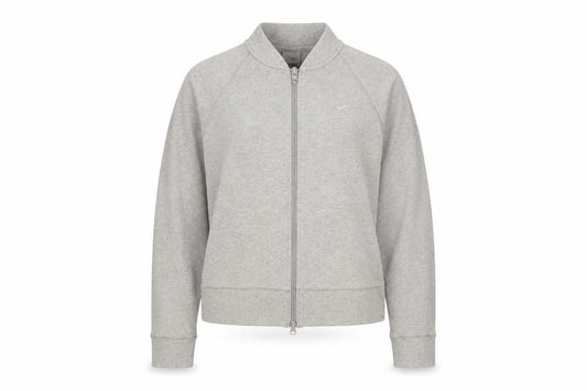 Front view of Nike girls’ grey full zip sports sweatshirt, size L
