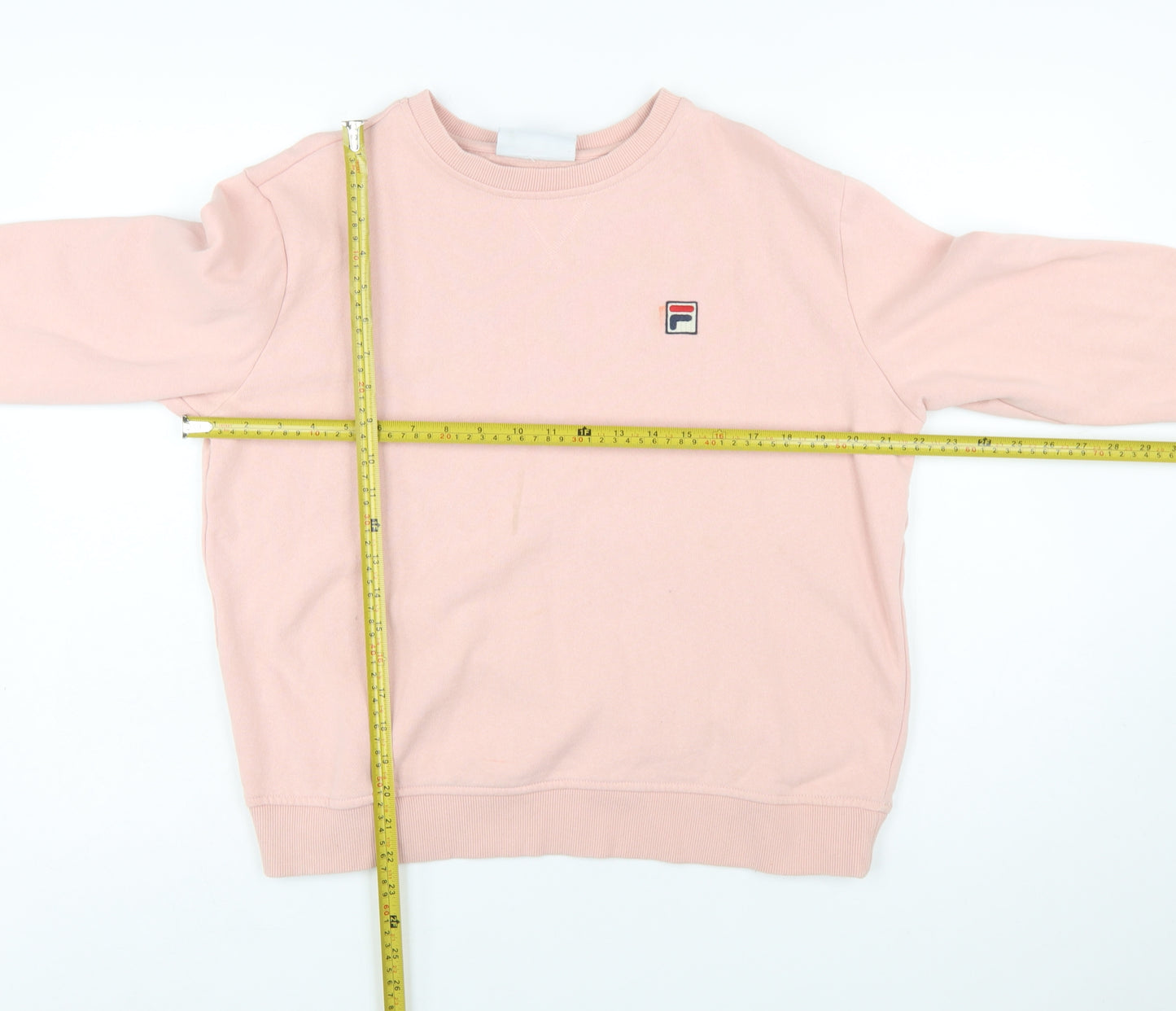 FILA Women Pink Crew Neck Pullover Sweatshirt Size L Cotton Blend