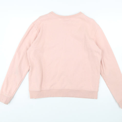 FILA Women Pink Crew Neck Pullover Sweatshirt Size L Cotton Blend