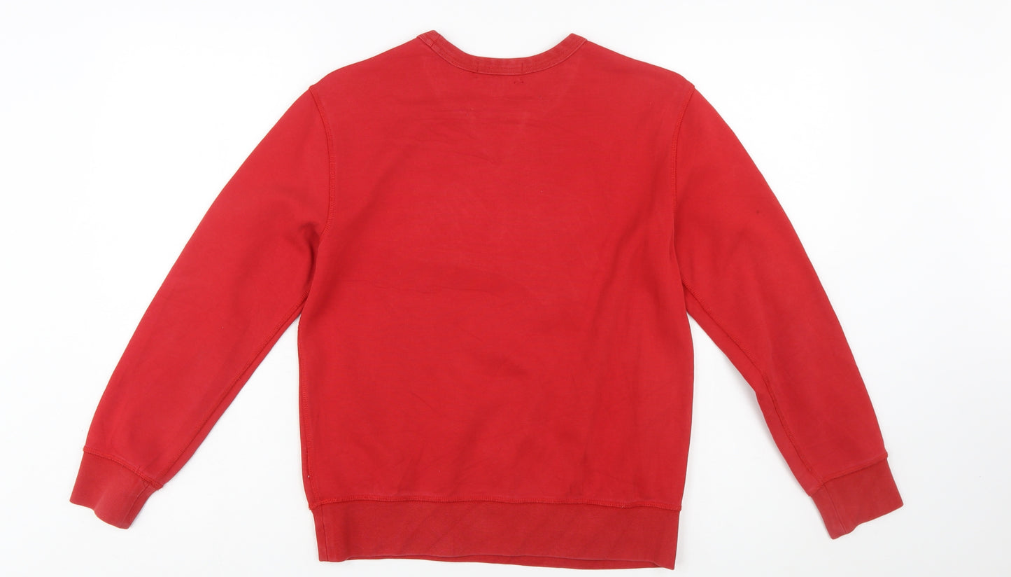 Polo Ralph Lauren Boys Red Cotton Blend Sweatshirt M (10-12) Crew Neck