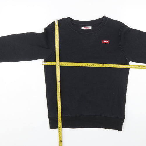Levi's Boys Black Crew Neck Sweatshirt Size 12 Years Cotton Blend Logo