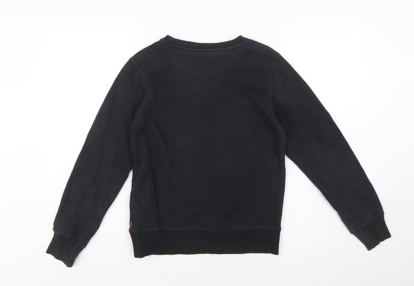 Levi's Boys Black Crew Neck Sweatshirt Size 12 Years Cotton Blend Logo