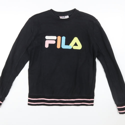 Fila Women's Black Small Crew Neck Pullover Sweatshirt