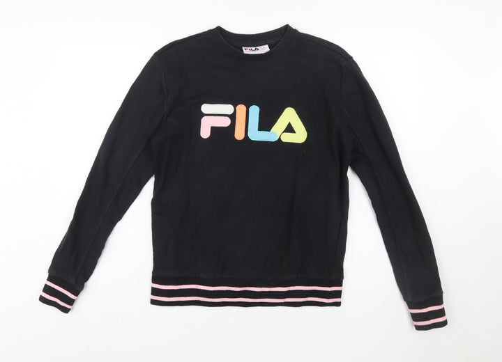 Fila Women's Black Small Crew Neck Pullover Sweatshirt