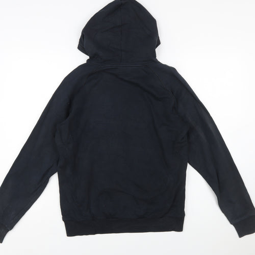 Adidas Boys Black Pullover Hoodie 13-14 Years Cotton Blend Logo Sweatshirt