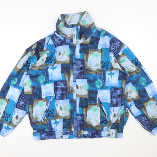 Outbrook Unisex Adults Blue 90s Retro Windbreaker Jacket M