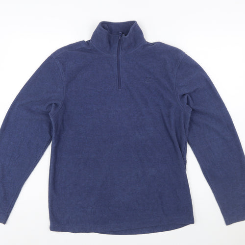 Starter Mens Blue 1/4 Zip Fleece Sweatshirt Size S