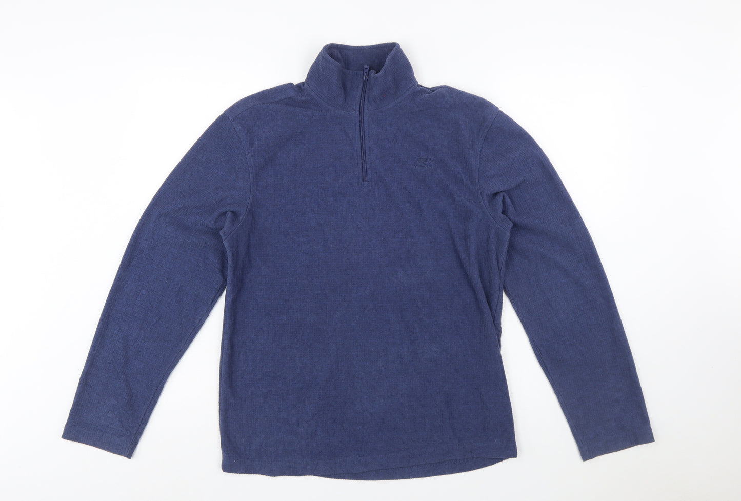 Starter Mens Blue 1/4 Zip Fleece Sweatshirt Size S
