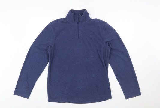 Starter Mens Blue 1/4 Zip Fleece Sweatshirt Size S