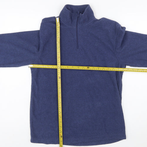 Starter Mens Blue 1/4 Zip Fleece Sweatshirt Size S