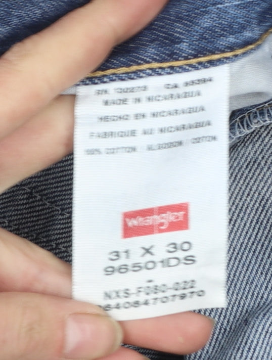 Wrangler Men's Blue Regular Fit Straight Leg Jeans 31x30