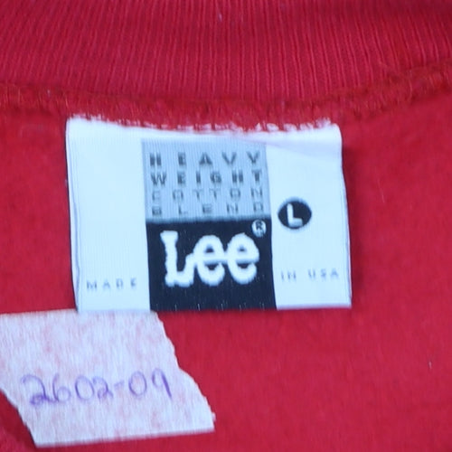 Lee Mens Red Las Vegas Hilton Logo Pullover Sweatshirt L