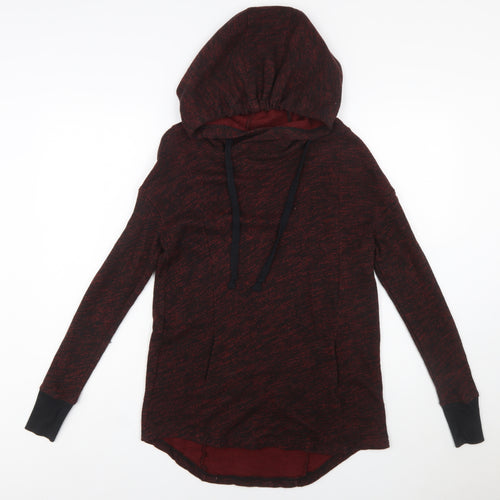 Mossimo Supply Co Womens Red Black Hooded Pullover Sweatshirt XS