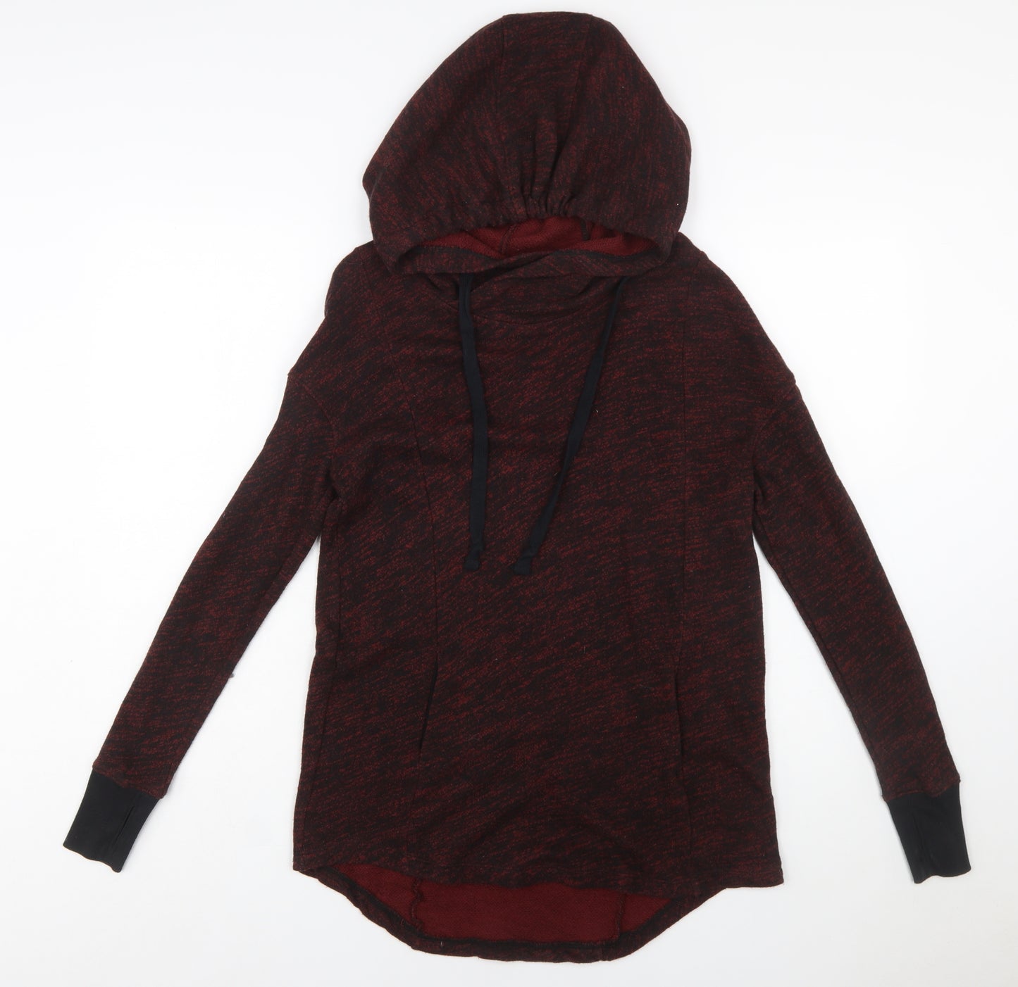 Mossimo Supply Co Womens Red Black Hooded Pullover Sweatshirt XS