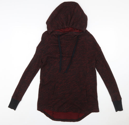 Mossimo Supply Co Womens Red Black Hooded Pullover Sweatshirt XS