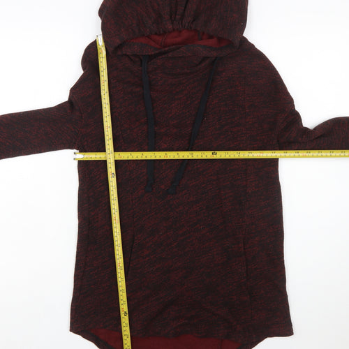 Mossimo Supply Co Womens Red Black Hooded Pullover Sweatshirt XS