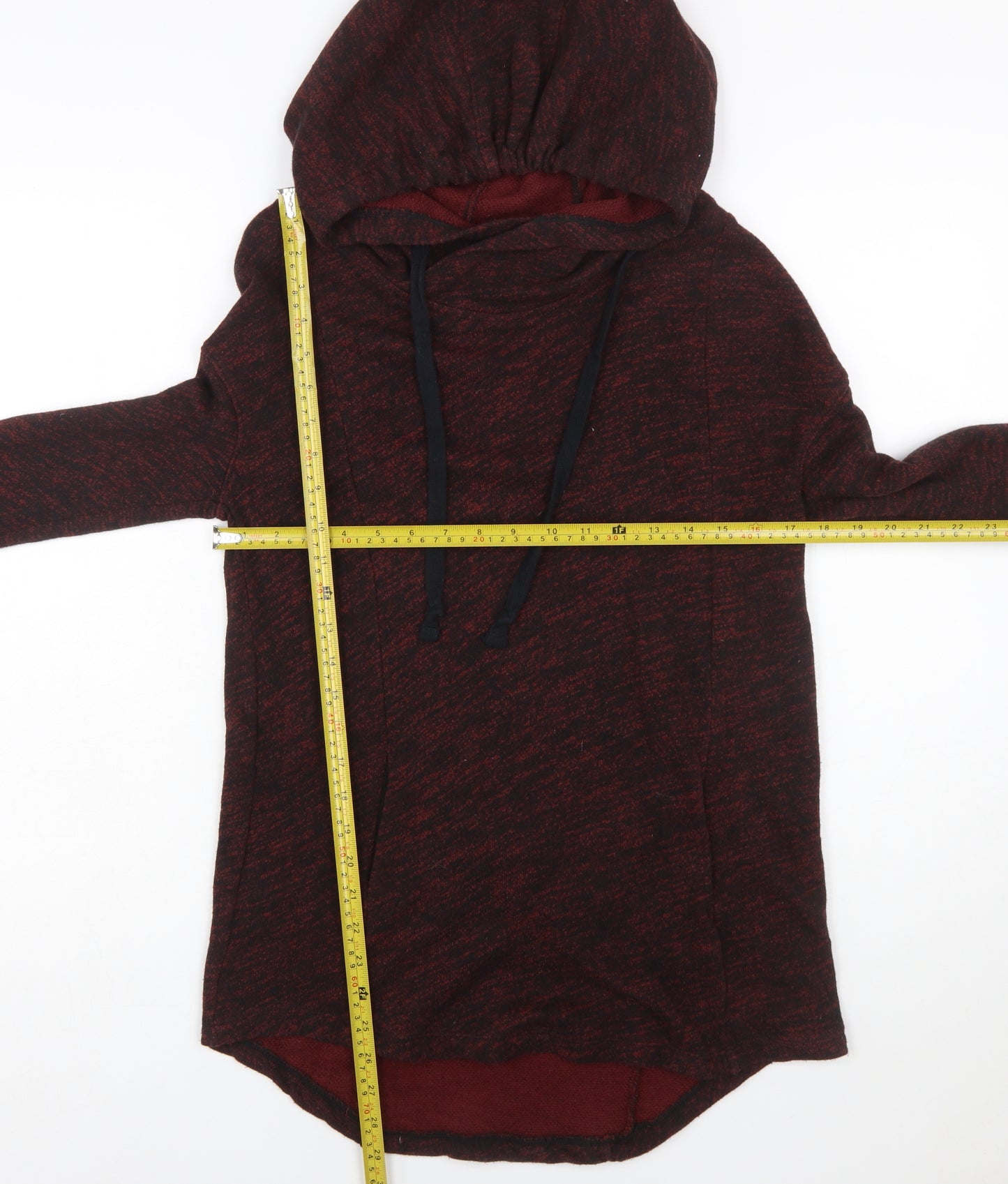 Mossimo Supply Co Womens Red Black Hooded Pullover Sweatshirt XS