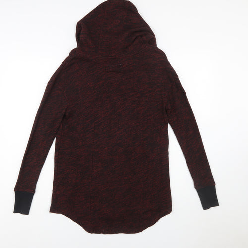 Mossimo Supply Co Womens Red Black Hooded Pullover Sweatshirt XS