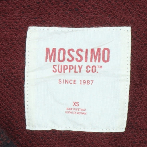 Mossimo Supply Co Womens Red Black Hooded Pullover Sweatshirt XS