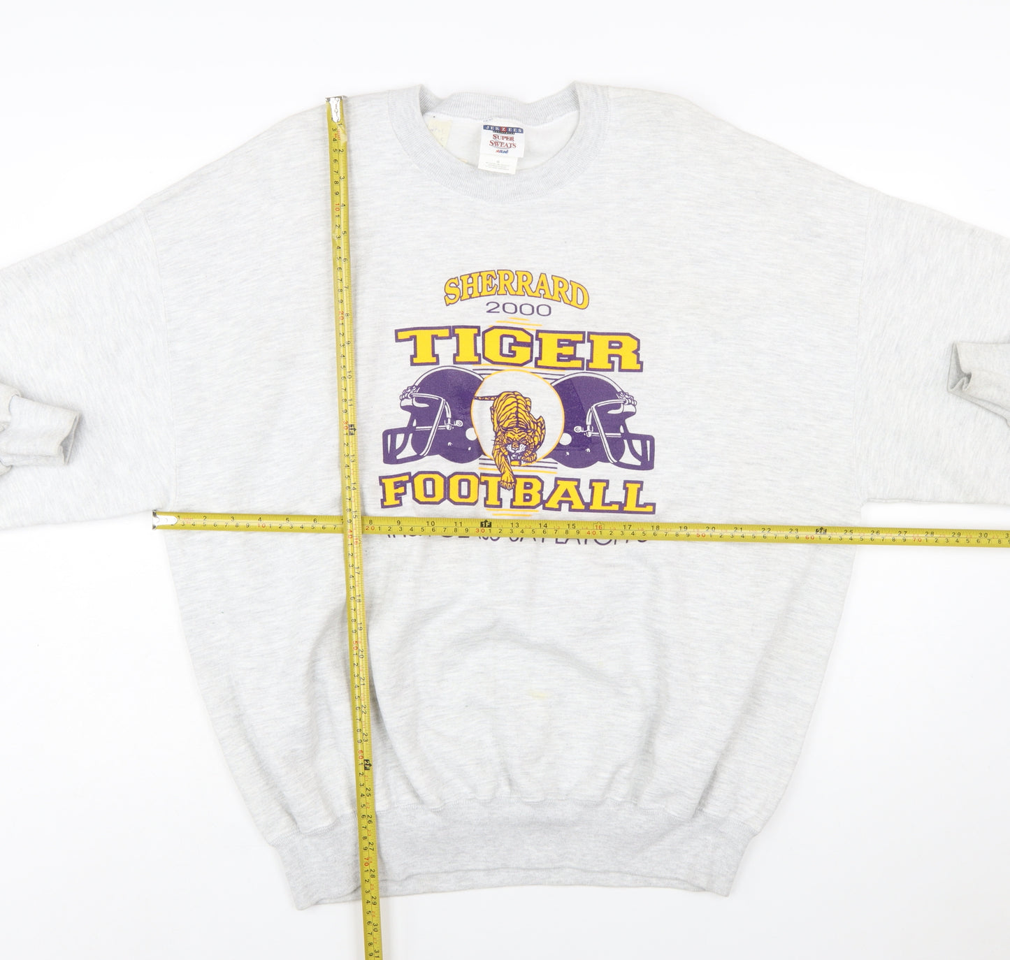 Jerzees Women's Grey Tiger Football Graphic Pullover Sweatshirt 2XL
