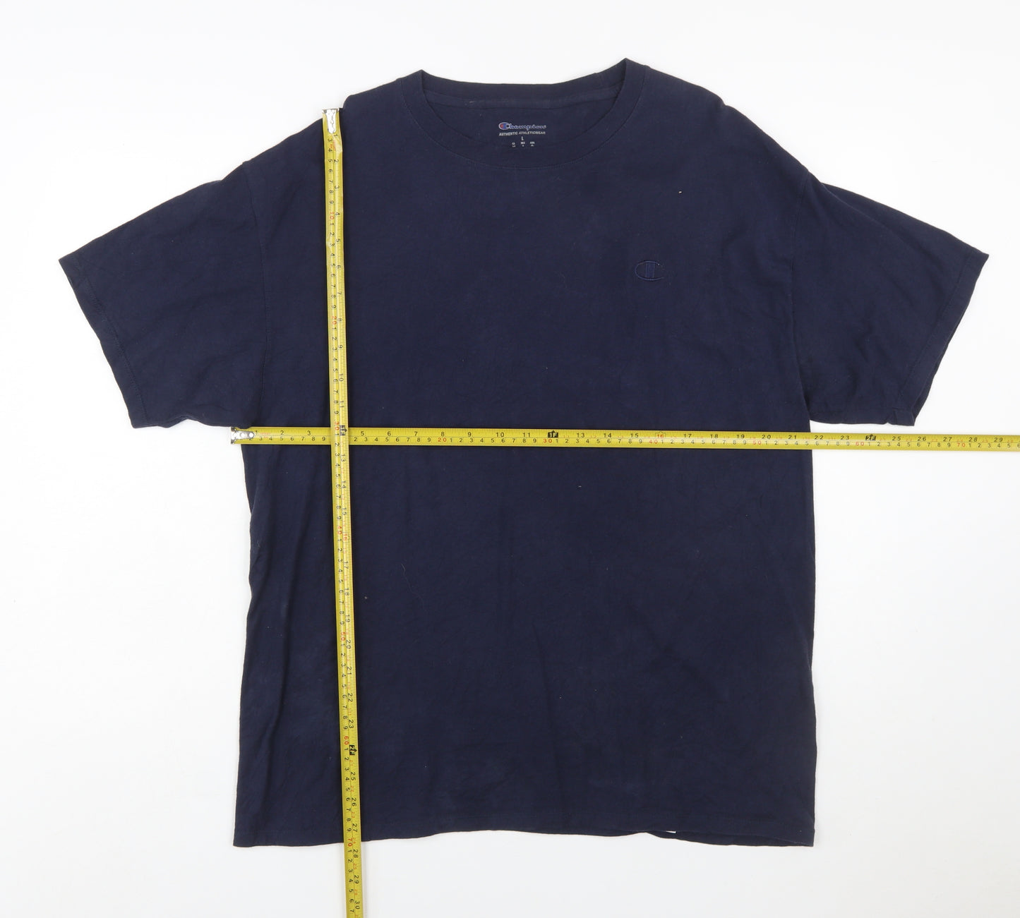 Champion Men Blue L Crew Neck Short Sleeve Sports T-Shirt