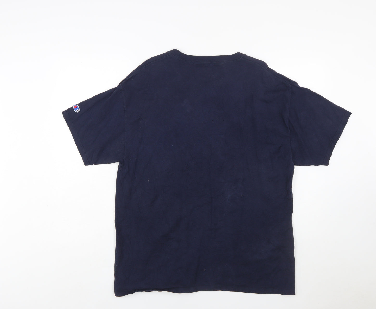 Champion Men Blue L Crew Neck Short Sleeve Sports T-Shirt