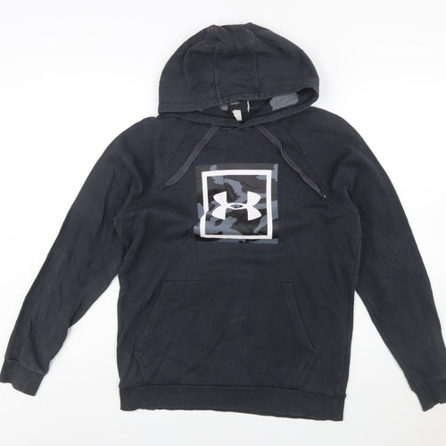 Under Armour Men’s Black Pullover Hoodie Small Logo Sportswear