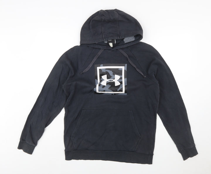 Under Armour Men’s Black Pullover Hoodie Small Logo Sportswear