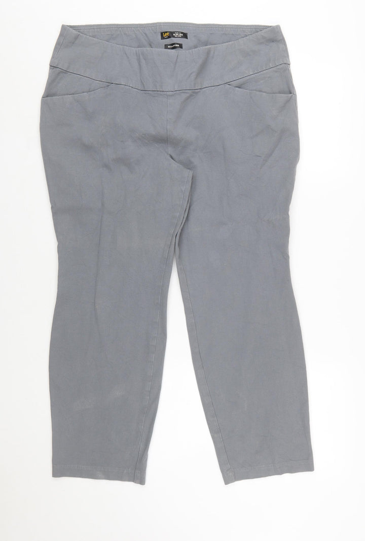 Lee Women’s Grey Petite Slim Fit Sculpting Trousers Size 18 Plus