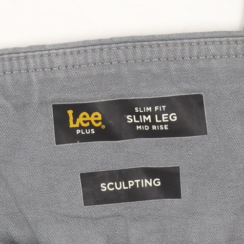 Lee Women’s Grey Petite Slim Fit Sculpting Trousers Size 18 Plus