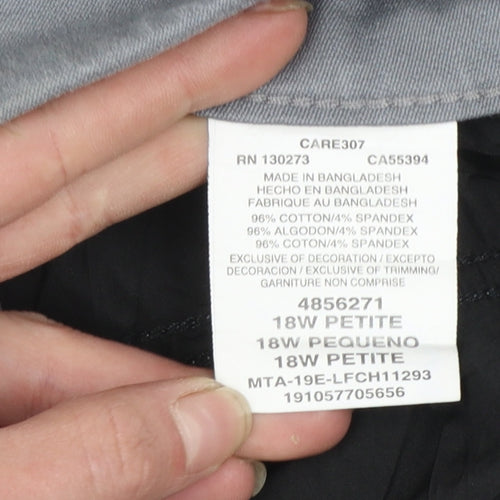 Lee Women’s Grey Petite Slim Fit Sculpting Trousers Size 18 Plus