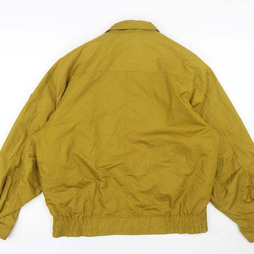 Crocodile Men's Yellow XL Bomber Jacket Faux Fur Lined Vintage Style